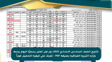 نتائج الصف السادس الإعدادي 2025 دور أول تعلن رسميًا اليوم برابط وزارة التربية العراقية بصيغة PDF – تعرف على كيفية التحميل فوراً